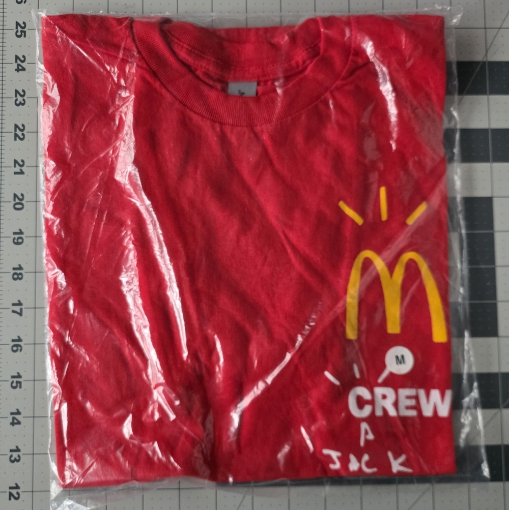 Cactus Jack by Travis Scott McDonald's Red Crew Shirt with Yellow Logo